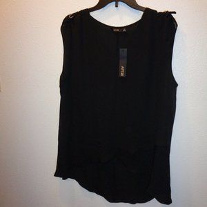 APT. 9 Women's Short Sleeve Crossover Top Size XL NWT Black Style WA63W0…